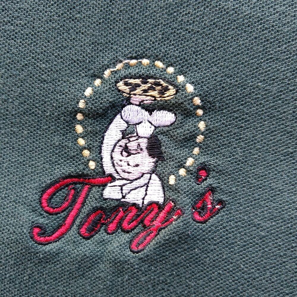 Tony's Pizza Polo Work Shirt #1 Large Bremerton Italian Restaurant distressed